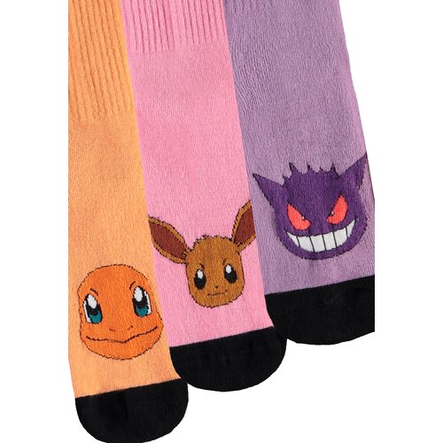 Difuzed Pokemon Trio Color 3 Pair Socks t35-38