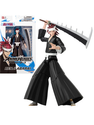 Bandai Red Bleach Anime Heroes Renji Abarai Action Figure 17cm