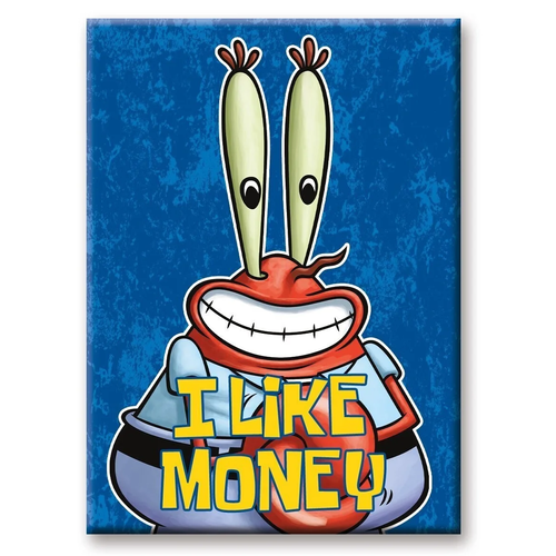 Aquarius Spongebob Squarepants I Like Money Magnet 6.3x8.9cm Aquarius Spongebob Squarepants I Like Money Magnet 6.3x8.9cm