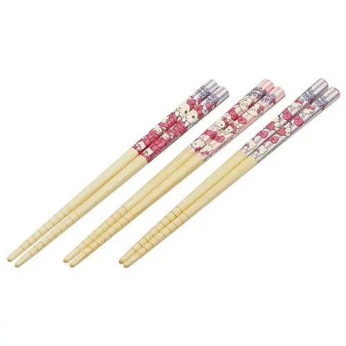 Benelic Hello Kitty Set of 3 Pair Bamboo Chopsticks
