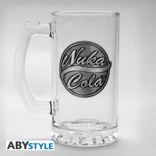 Abystyle Fallout Nuke Cola Metal Badge Glass Stein 500ml Abystyle Fallout Nuke Cola Metal Badge Glass Stein 500ml