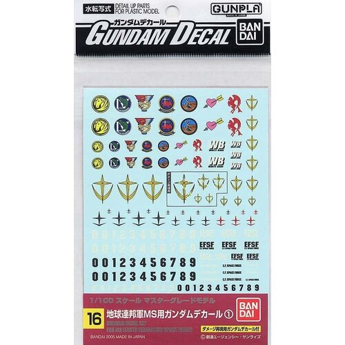 Bandai Gundam MG Multiuse Federation Decal 16 Model Kit