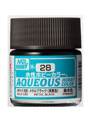 Mr.Hobby Mr. Hobby Aqueous Hobby Colors 10ml Metal Black H-028