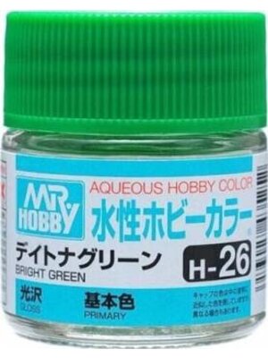 Mr.Hobby Mr. Hobby Aqueous Hobby Colors 10ml Bright Green H-026