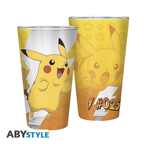 Abystyle Pokemon 400ML Large Glass Pikachu