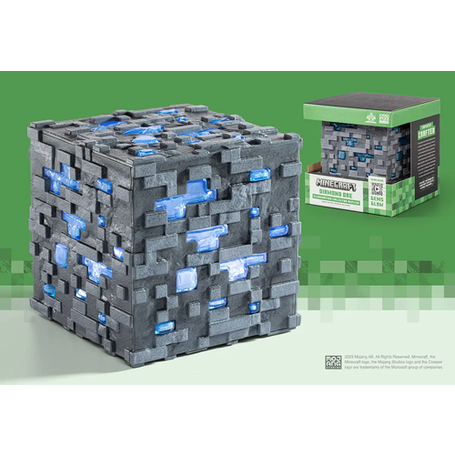 The Noble Collection Minecraft Illuminating Diamond Ore Cube Collectors Replica