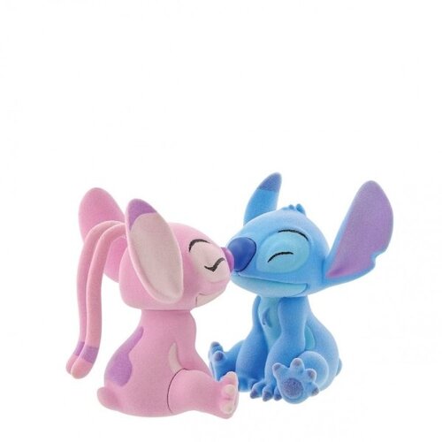 Disney Showcase Disney Stitch & Angel Kissing Flocked Figurines 9cm