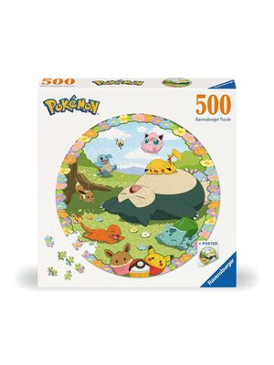 Ravensburger Pokemon Puzzle Round 500Pieces Pokemon on Flowers