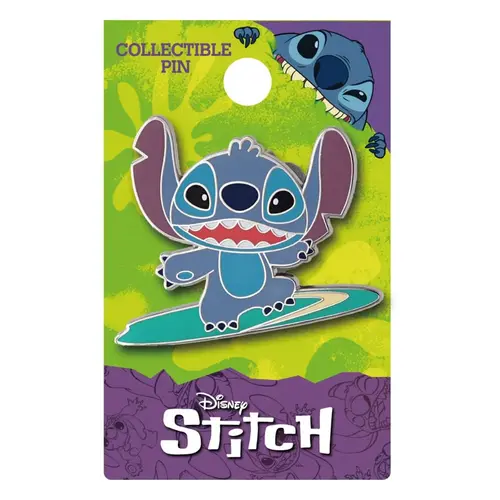 Monogram Disney Stitch Surfing Enamel Pin