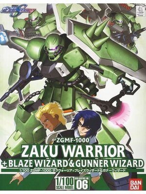 Bandai Gundam 1/100 Zaku Warrior + Blaze Wizzard & Gunner Wizzard Model kit 06