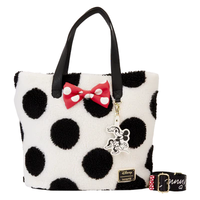 Disney Minnie Rock The Dots Sherpa Tote Bag Loungefly