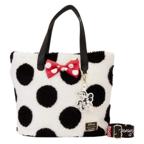 Loungefly Disney Minnie Rock The Dots Sherpa Tote Bag Loungefly