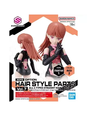Bandai Gundam 30MS Option Hair Style Parts Vol.7 Color Red 2 Type Straight Hair 1