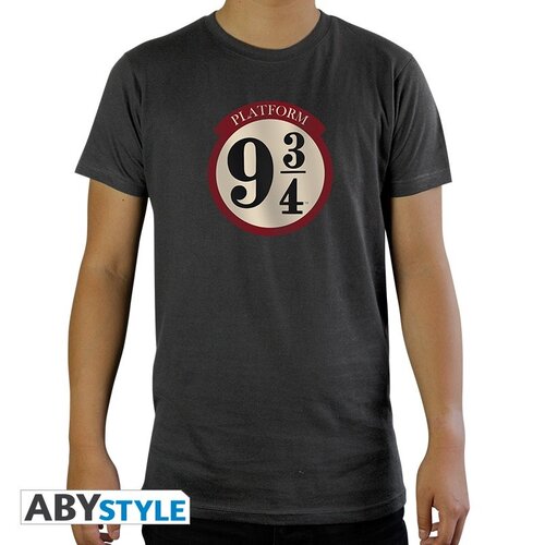 Abystyle Harry Potter T-Shirt Man Dark Grey Platform 9 3/4 L