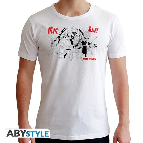 Abystyle One Piece Full Crew T-Shirt Man White XL