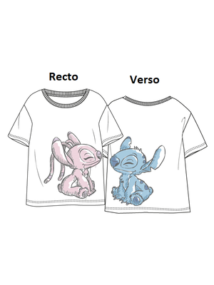 BEM'S Disney Stitch & Angel T-Shirt Unisex White XL