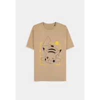 Pokemon Pikachu Line Art Men T-Shirt L Beige