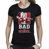 DC Comics T-Shirt Woman Black Harley Quinn 'Bad To School' M
