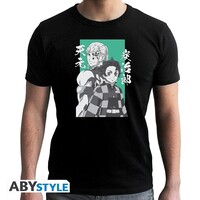 DEMON SLAYER Tanjiro & Tengen Tshirt Man SS Black Medium