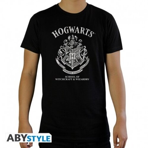 Abystyle Harry Potter Man's T-Shirt Hogwarts Black Basic XXL