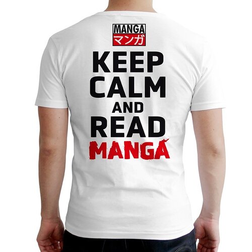 Abystyle KEEP CALM AND READ MANGA T-Shirt Man White L