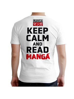 Abystyle KEEP CALM AND READ MANGA T-Shirt Man White S