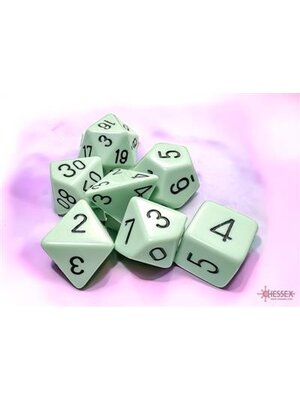 Chessex Chessex Pastel Green/ Black 7 Dice Set