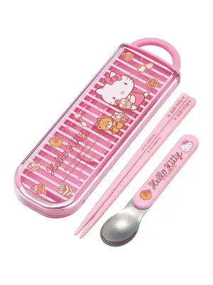 Benelic Hello Kitty Sweety Pink Chopstick and Spoon Set