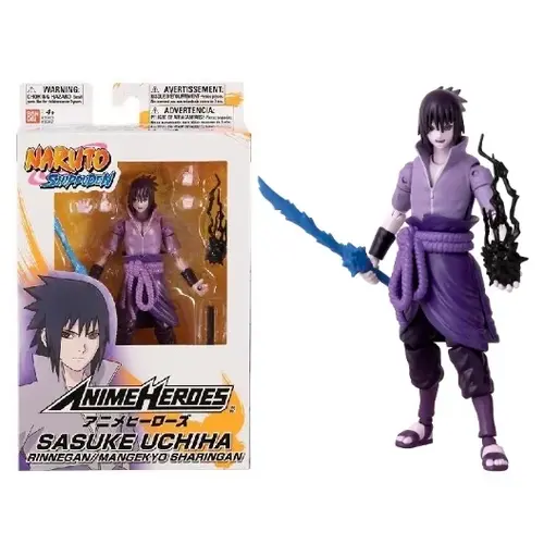 Bandai Red Naruto Uchiha Sasuke Rinnegan 7TH Wave 17CM PVC Figure Anime Heroes