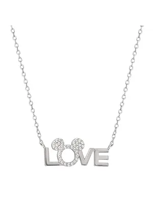 Disney Minnie Love Necklace in Silv