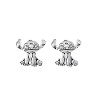 Disney Stitch Silver 1 Pair of Stud Earrings Silver Plated Brass