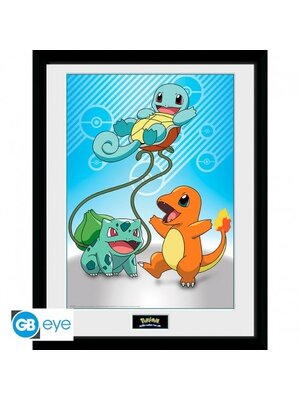 GB Eye Pokemon Framed Print Kanto Starters 30x40cm