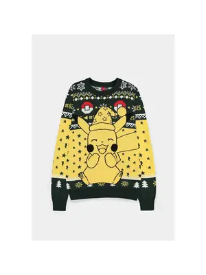 Difuzed Pokemon Pikachu Christmas Jumper Size M