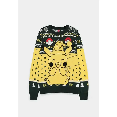 Difuzed Pokemon Pikachu Christmas Jumper Size M