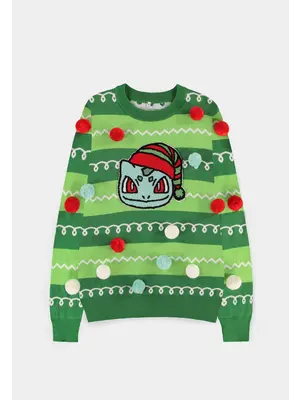 Difuzed Pokemon Bulbasaur Patched Christmas Jumper Size S