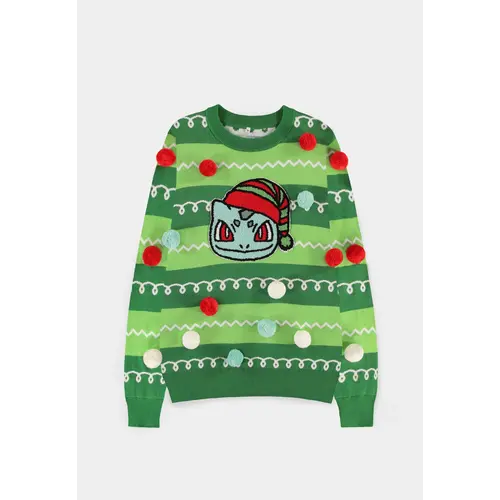 Difuzed Pokemon Bulbasaur Patched Christmas Jumper Size S