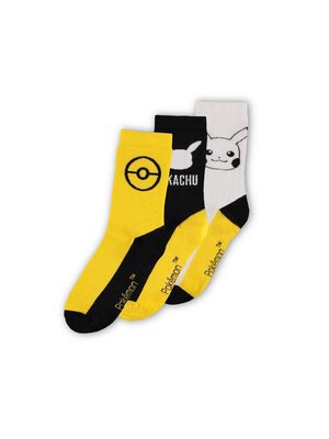 Difuzed Pokemon Pikachu Crew Socks 2-Pack Size 43-46