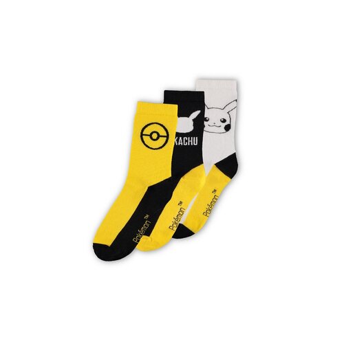 Difuzed Pokemon Pikachu Crew Socks 2-Pack Size 43-46