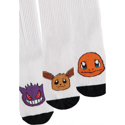 Difuzed Pokemon Socks 3-Pack Charmander Eevee Gengar Size 39-42