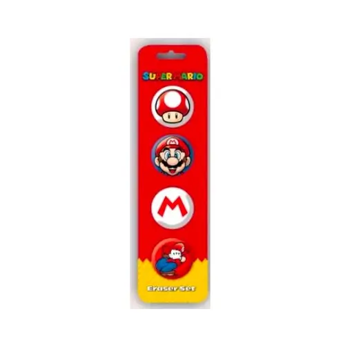 Pyramid Nintendo Super Mario 4-Pack Eraser Set
