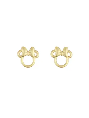 Peershardy Disney Minnie Mouse 1 Pair of Gold Earrings