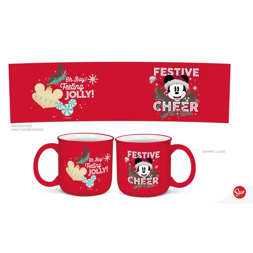 Stor Disney Mickey Mouse Breakfast Mug Merry Xmas 420ML