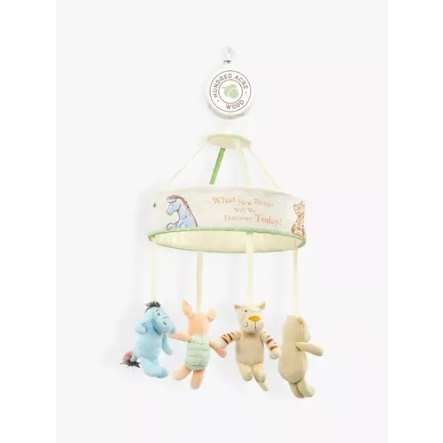 Rainbow Designs Disney Classic Winnie The Pooh Musical Cot Mobile inc 4 Knuffels