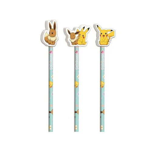 CYP Pokemon Flower Collection Pack of 3 Pencils with Topper