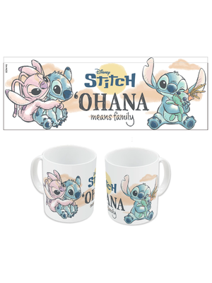 Stor Disney Stitch Angel & Stitch Ohana Ceramic Mug 325ml