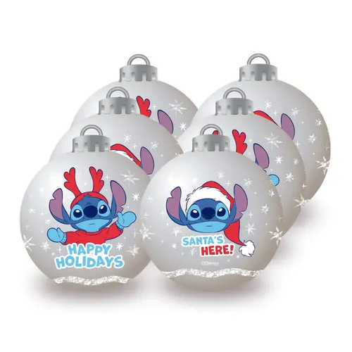 Arditex Disney Stitch Cristmas Ornaments Silver 6-Pack 8cm