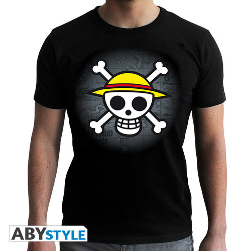 Abystyle One Piece T-Shirt Skull With Map Size S