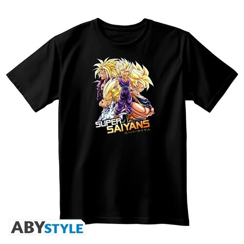 Abystyle Dragon Ball Unisex Black T-Shirt Saiyans Size L