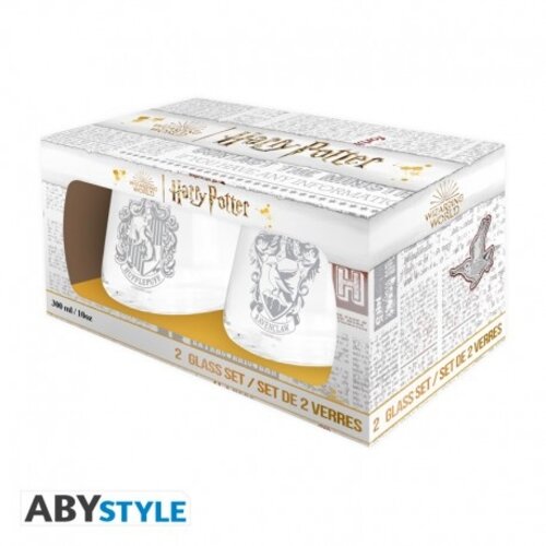 Abystyle Harry Potter 2 Glass Set Ravenclaw & Hufflepuff