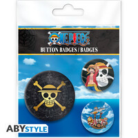 One Piece Badge Pack Skull and Luffy